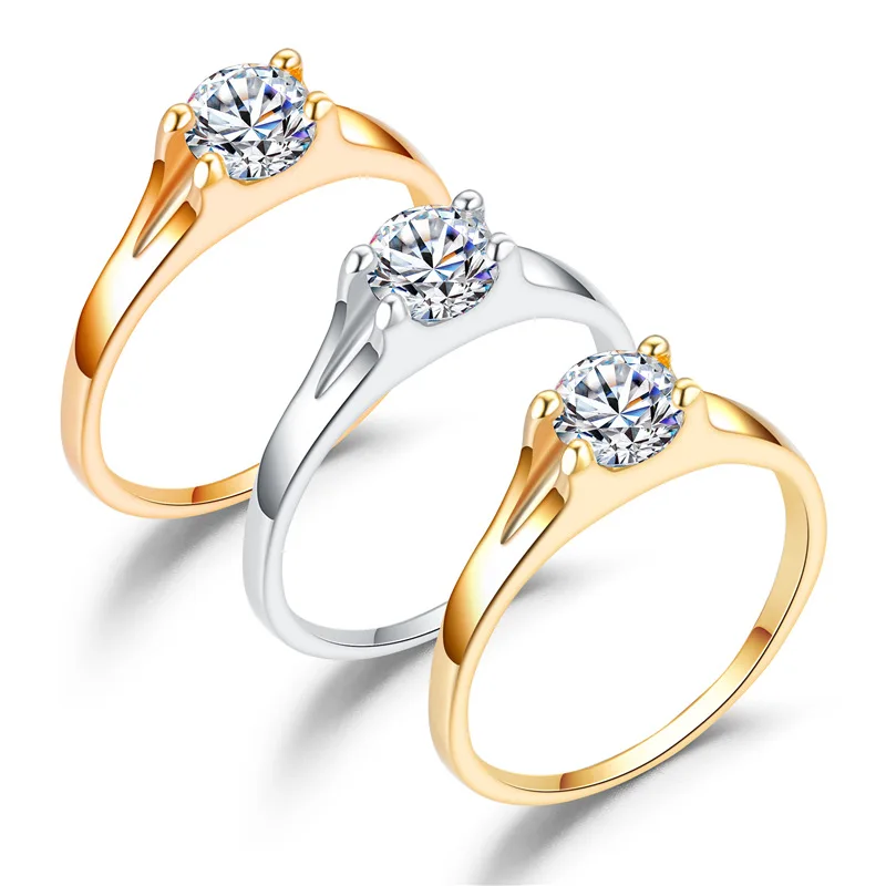 

Bxzyrt New Arrival Women Wedding Ring 3mm Thin Simple Crystal Zinc Alloy Engagement Rings For Women Gift Anillo