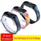 Подходит для Mi Band 4 5 3, Цветной силиконовый ремешок для Mi Band 6, различные индивидуальные камуфляжные Мультяшные сменные браслеты