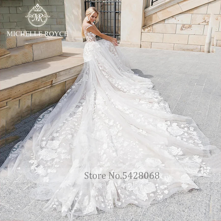 Мишель Ройс милое свадебное платье трапециевидной формы для женщин на тонких