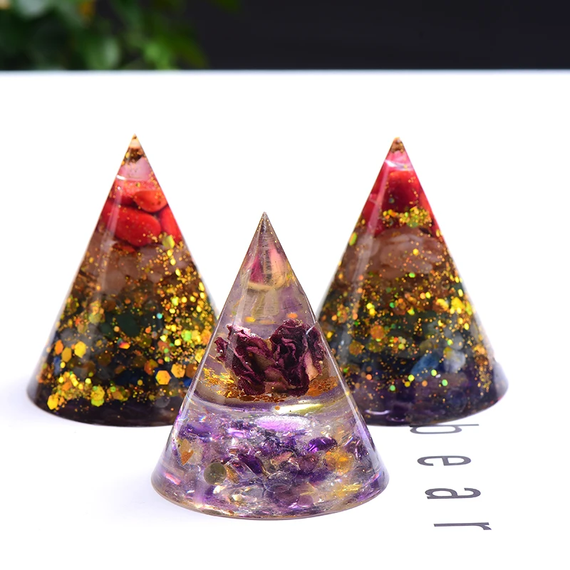 1 шт. с натуральными кристаллами гравия камень Reiki сушенный цветочный Orgonite