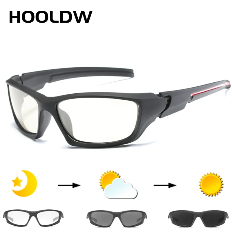 HOOLDW Новые поляризованные фотохромные солнцезащитные очки для вождения мужские