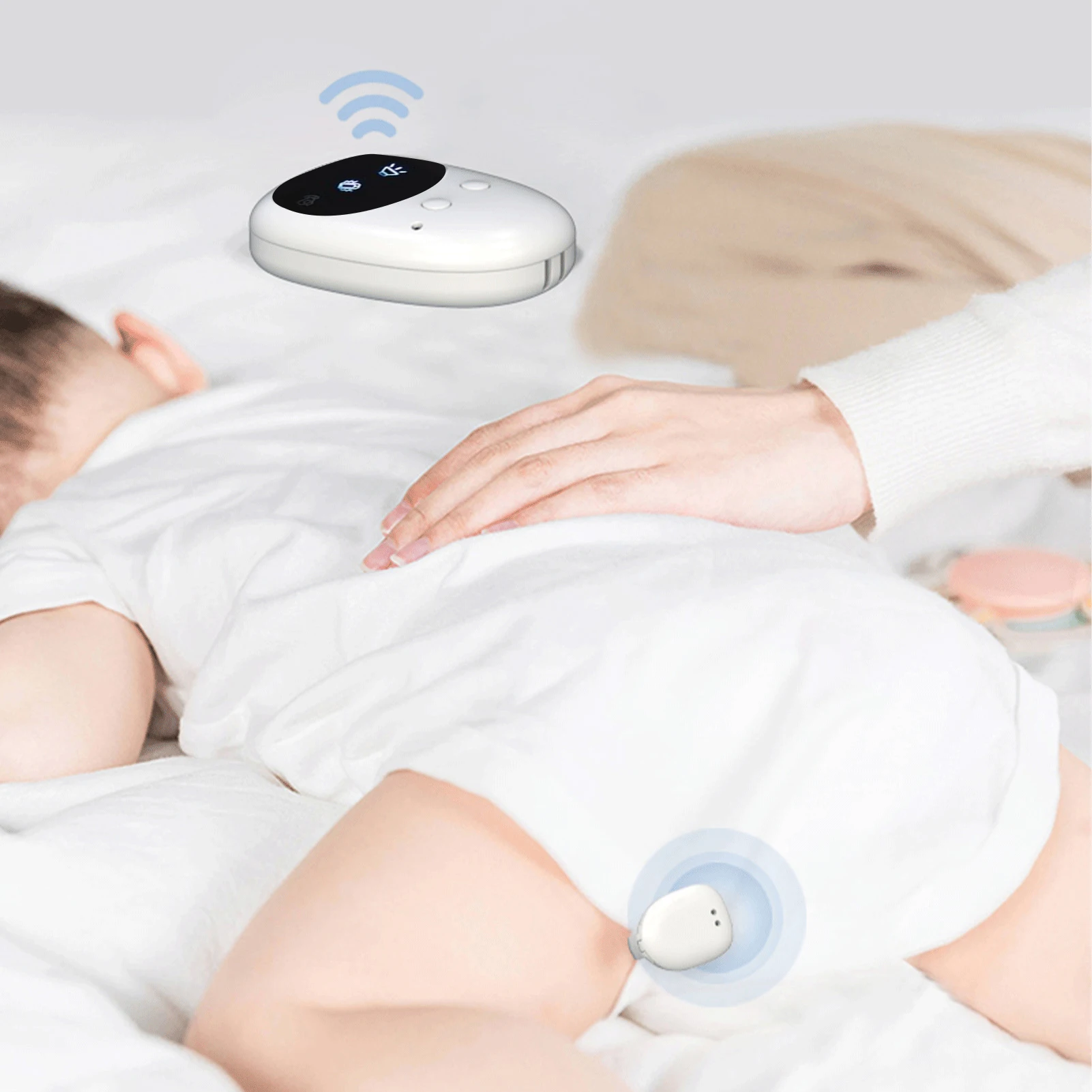 Alarma inal&aacute;mbrica con receptor para ni&ntilde;os y ni&ntilde;as, orinal de entrenamiento para el cuidado de los ancianos, recordatorio de vibraci&oacute;n, rango de 10-20M-4