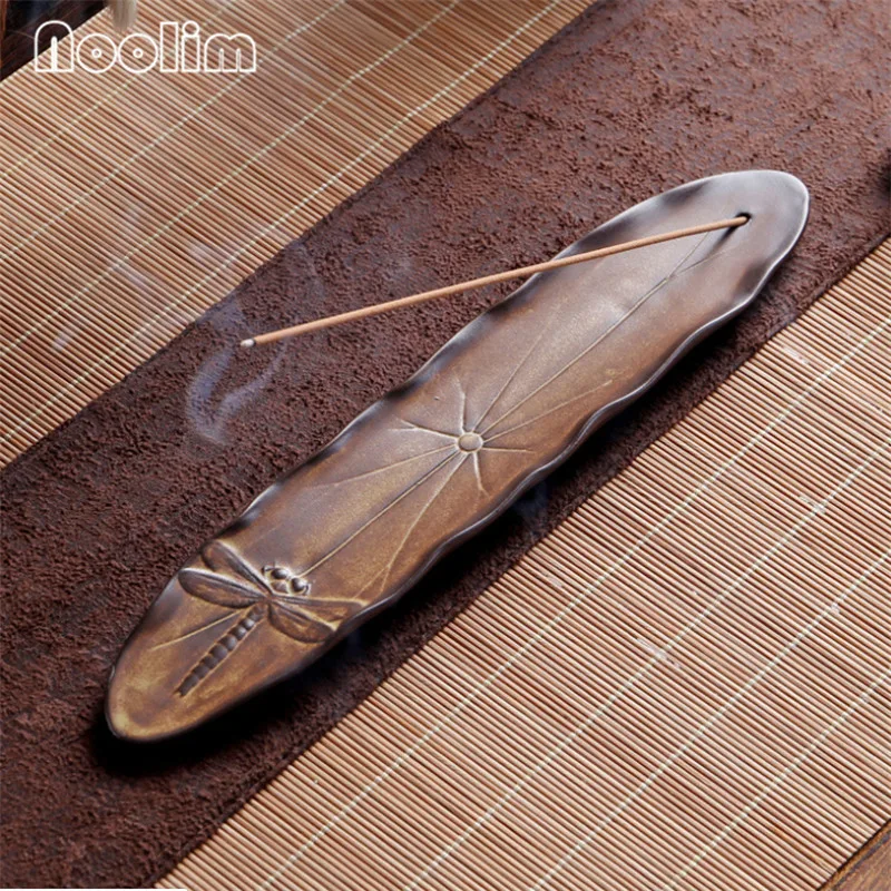 Керамическая Ретро стрекоза лист лотоса Курильница креативный домашний декор