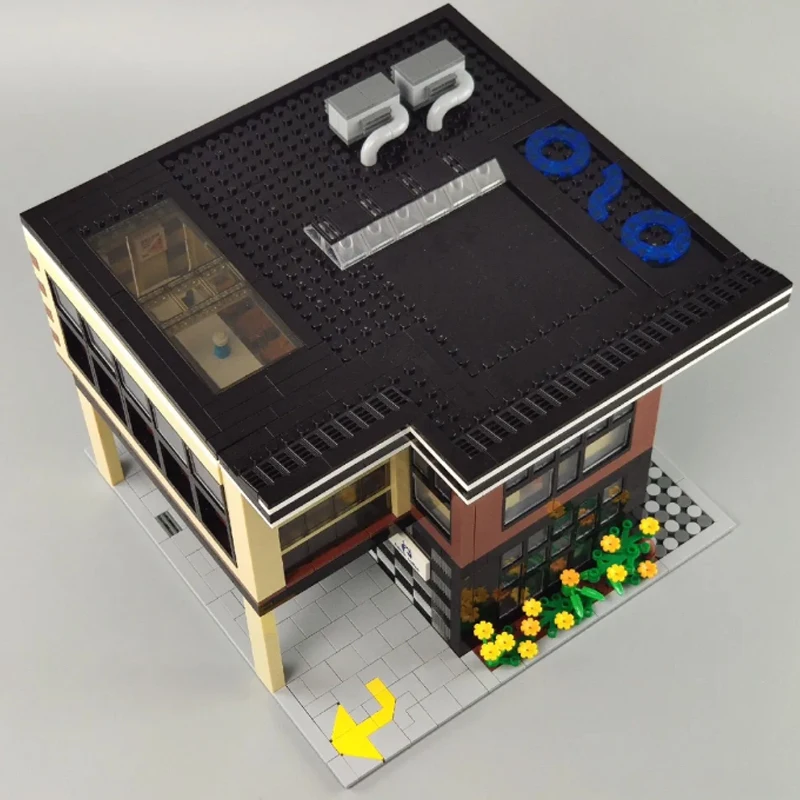 

5208 Modern Cafe Model Building Blocks with Lighting Romantic City House Creator Gifts for Children 2446 PCS