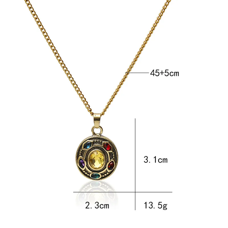 

Cool Infinite Gloves Pendants Necklaces for Women Men Crystal Diamond Soul Power Space Time Mind Reality Gems Hip Hop Jewelry