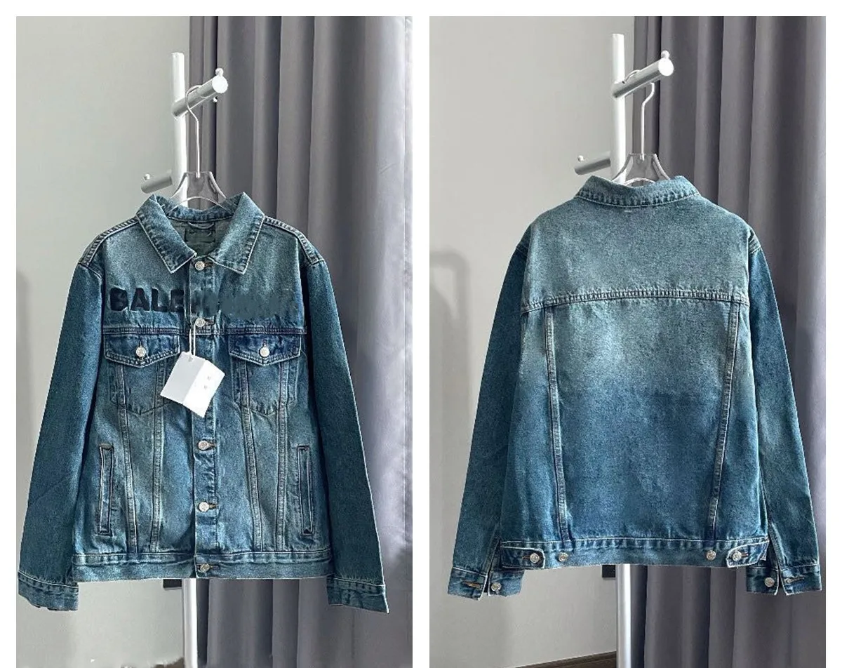 

2021 Paris Spring and summer Fashion Hip Hop Denim Jacket Male Cowboy Ripped Hole European Size S~XL 153