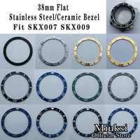 miuksi 38mm flat stainless steel ceramic bezel fit skx007 skx009 bezel insert 38mm31 5mm replacement watch accessories parts