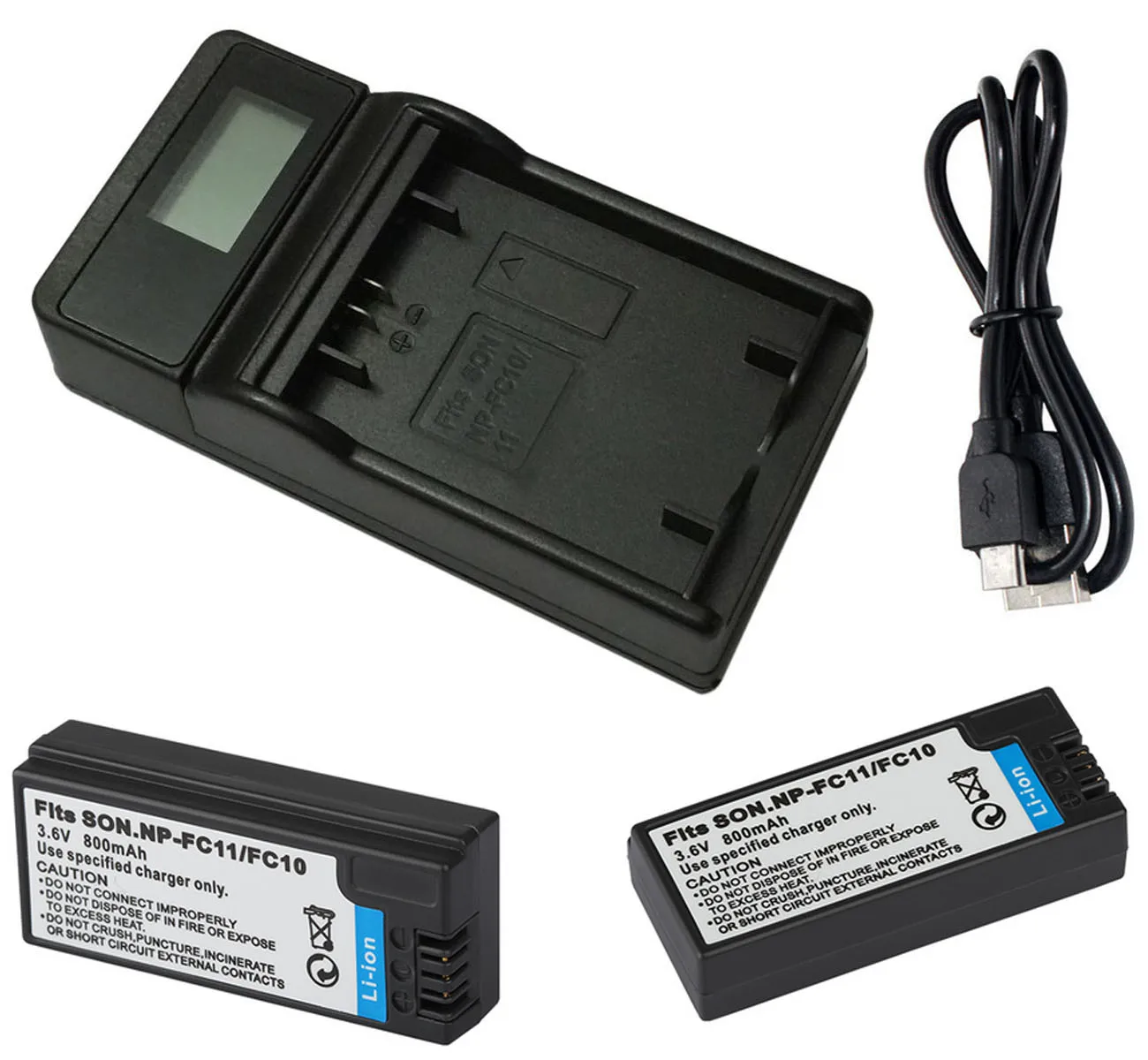 Аккумулятор (2 шт. в упаковке) и зарядное устройство для Sony NP-FC10 NPFC10 NP-FC11 NPFC11 InfoLithium C