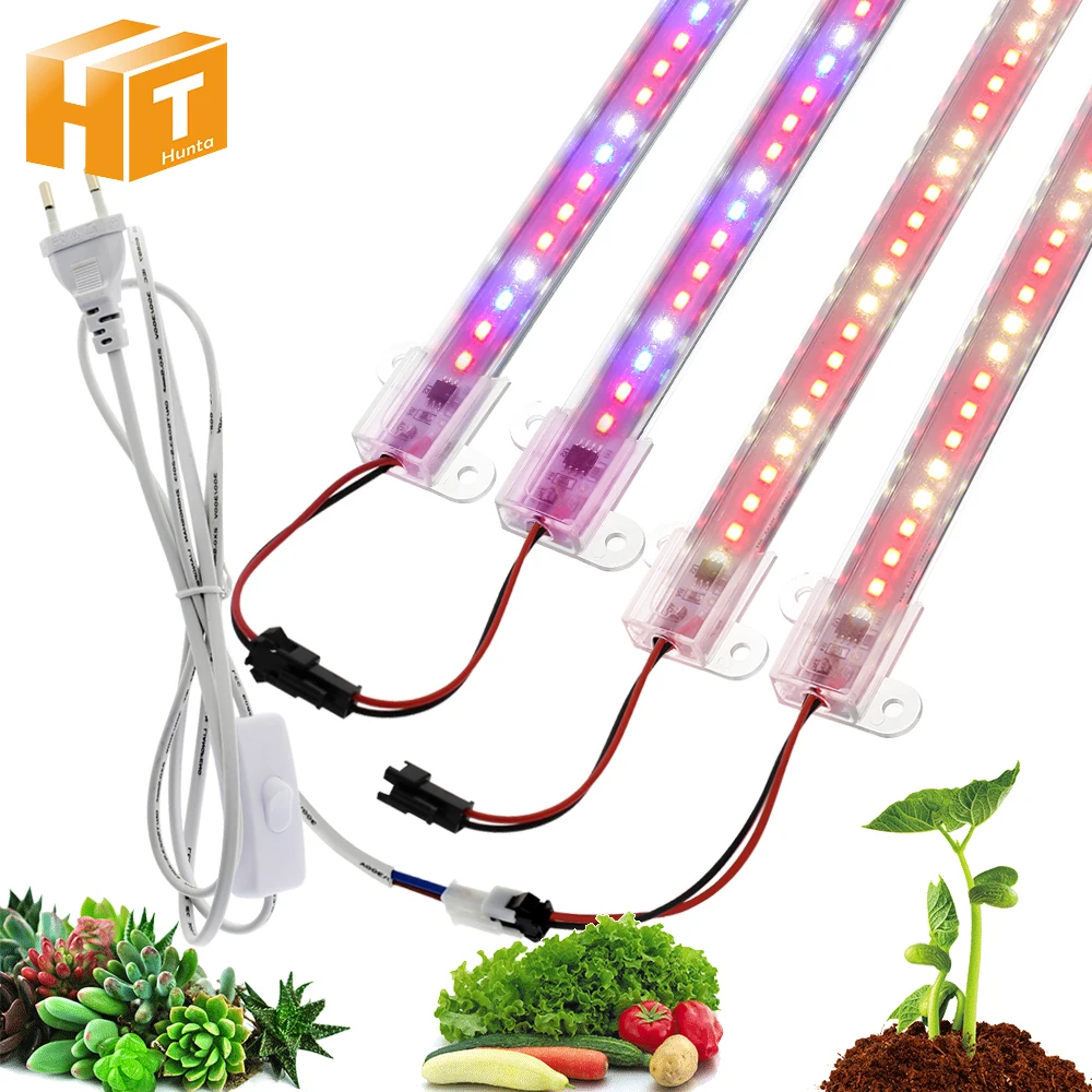 Полный спектр светодиодный Grow светильник 220V светодиодный Grow бар светильник ing для выращивания растений, 2835 SMD DC5V для семян растения цветы Теплицы - изображение