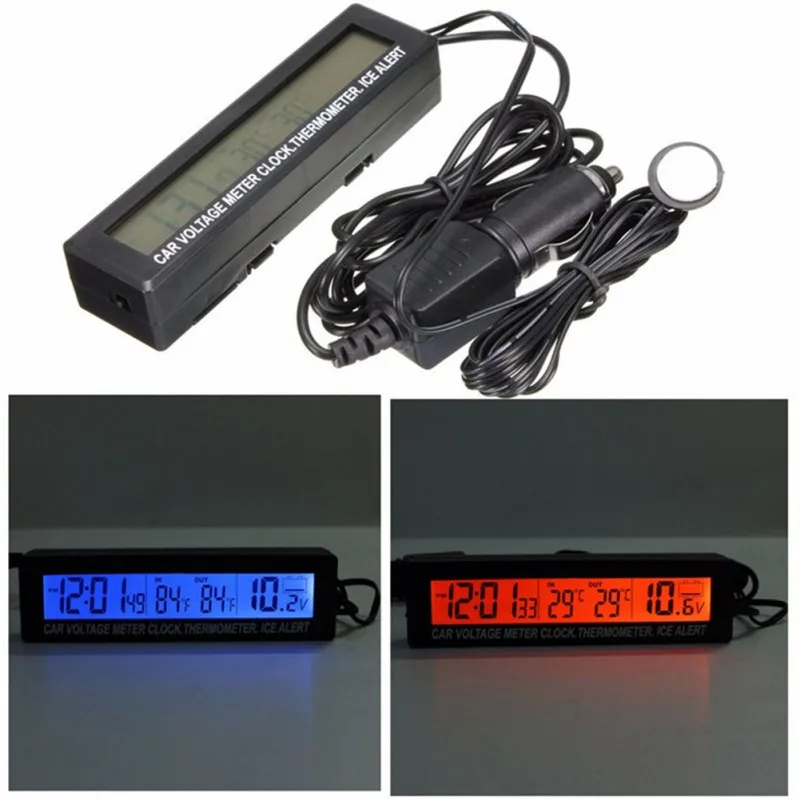 Цифровые часы 3 в 1 с ЖК-дисплеем автомобильные времени для автомобиля термометр