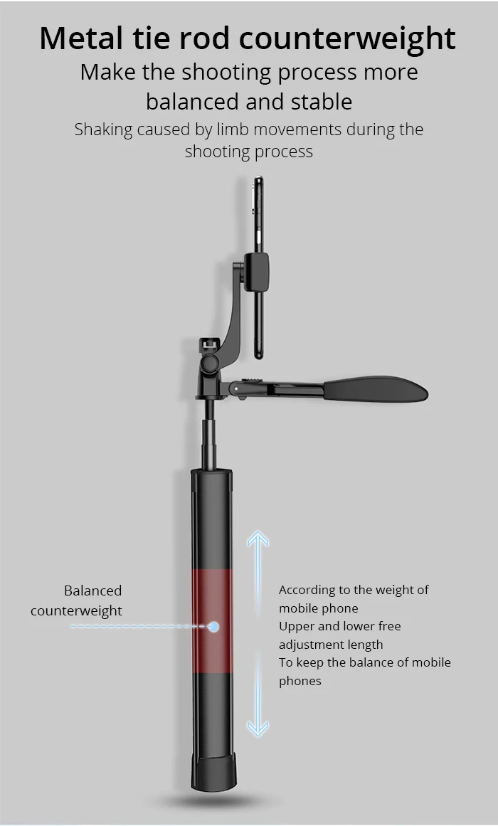 Bluetooth пульт дистанционного управления Gimbal стабилизация селфи палка со светодиодный светильник Запись видео штатив для iPhone& Andriod прямая трансляция