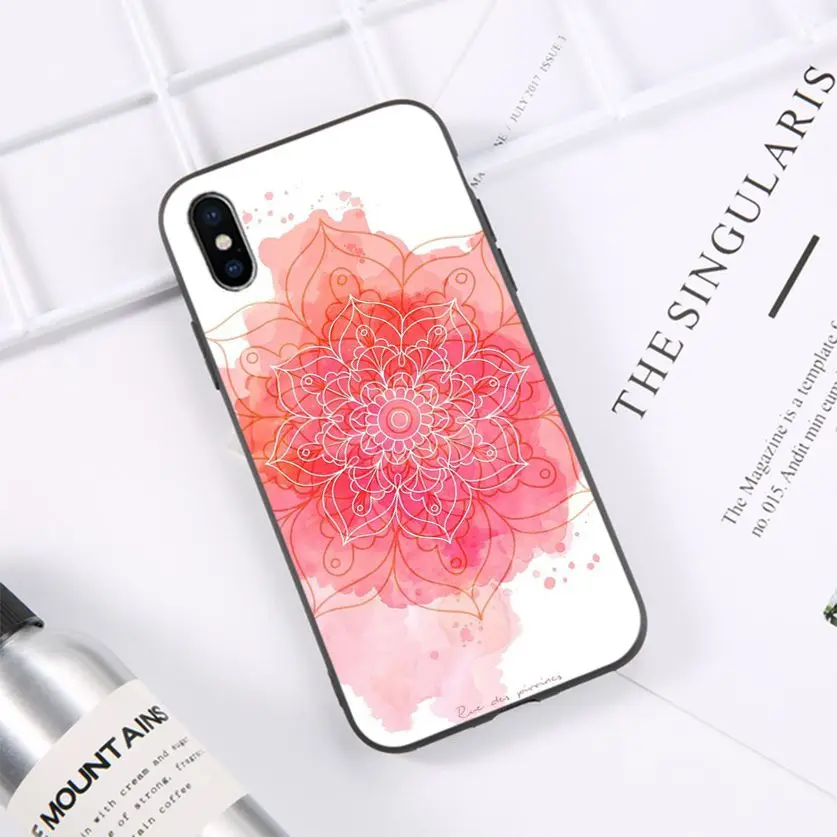 

Mandala Flower TPU Soft Silicone Black Phone Case for iPhone 11 pro XS MAX 8 7 6 6S Plus X 5 5S SE XR casese 2020