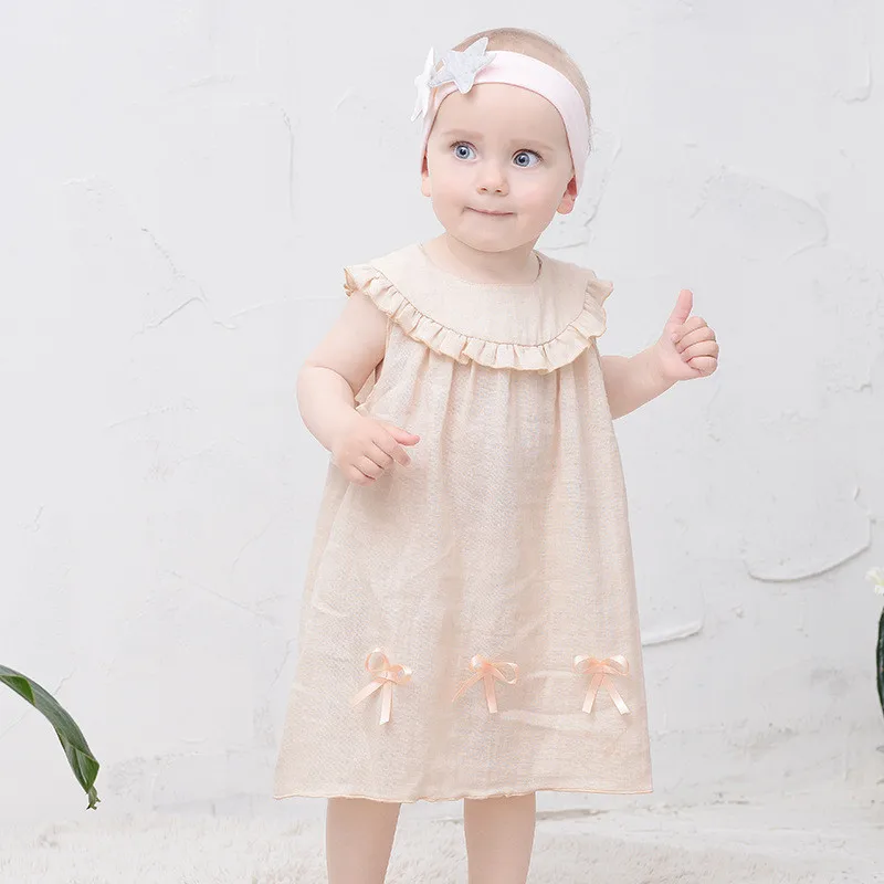 

Spanish Girls Ruffle Dresses 2021 Summer New Baby Girls Cotton Frock Kids Princess Party Dresses Children Sleeveless Vestidos