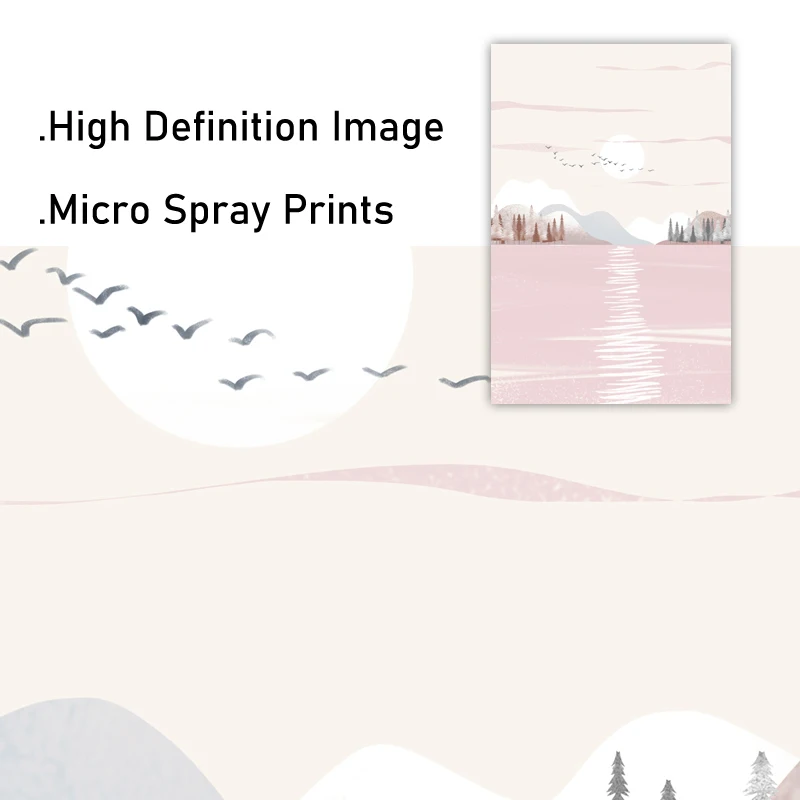 Абстрактный цвет яркий рассвет озеро цветной блок холст живопись плакаты печать