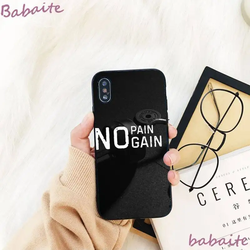 

Babaite Bodybuilding Gym Fitness Phone Case Cover For iPhone 8 7 6 6S Plus X XS MAX 5 5S SE XR 11 11pro promax 12 12Pro Promax