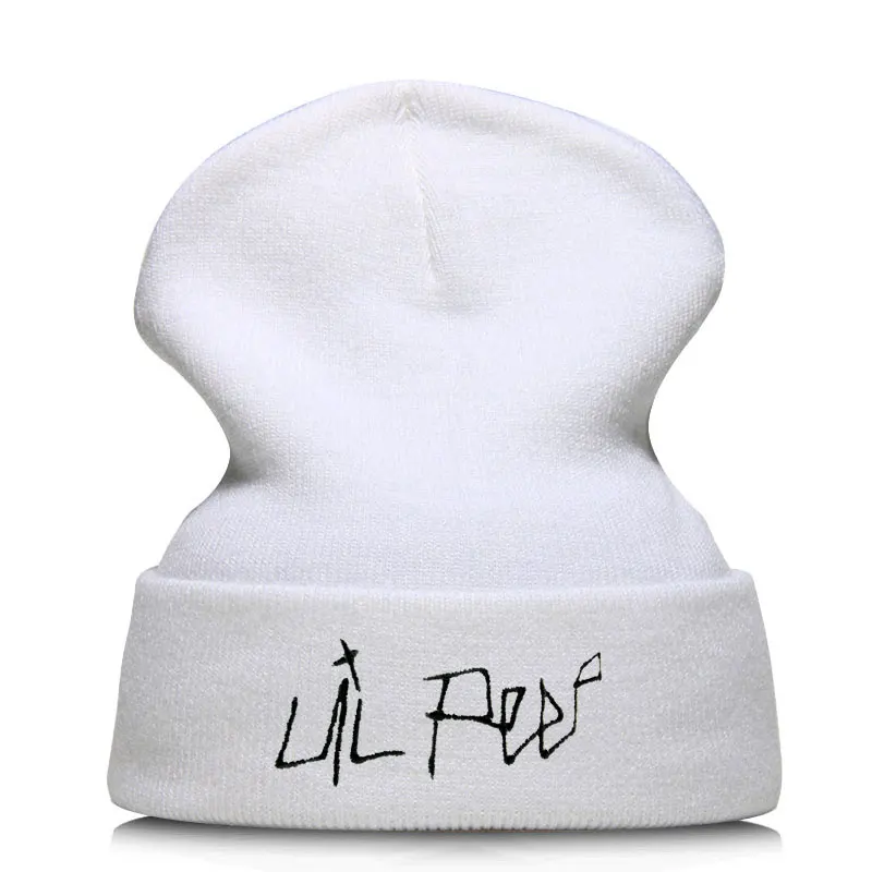 Lil Peep Beanie с вышивкой xxxtentacion Love lil. peep Мужская и женская вязаная шапка вязанные шапочки Skullies теплая зимняя унисекс Лыжная хип-хоп шапка - Цвет: White black