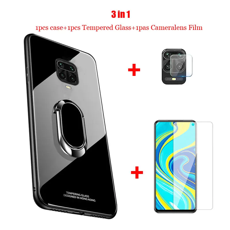 Кольцевой Магнитный чехол для xiaomi Redmi Note 9S из закаленного стекла 9 Pro max мягкая