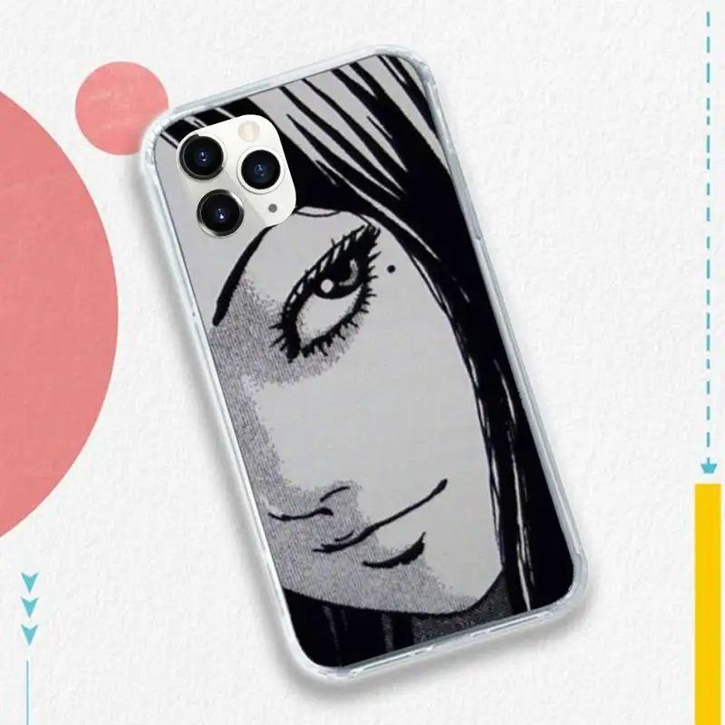 

Junji Ito Tees Horror Comic style Phone Case for iPhone 11 12 pro XS MAX 8 7 6 6S Plus X 5S SE 2020 XR