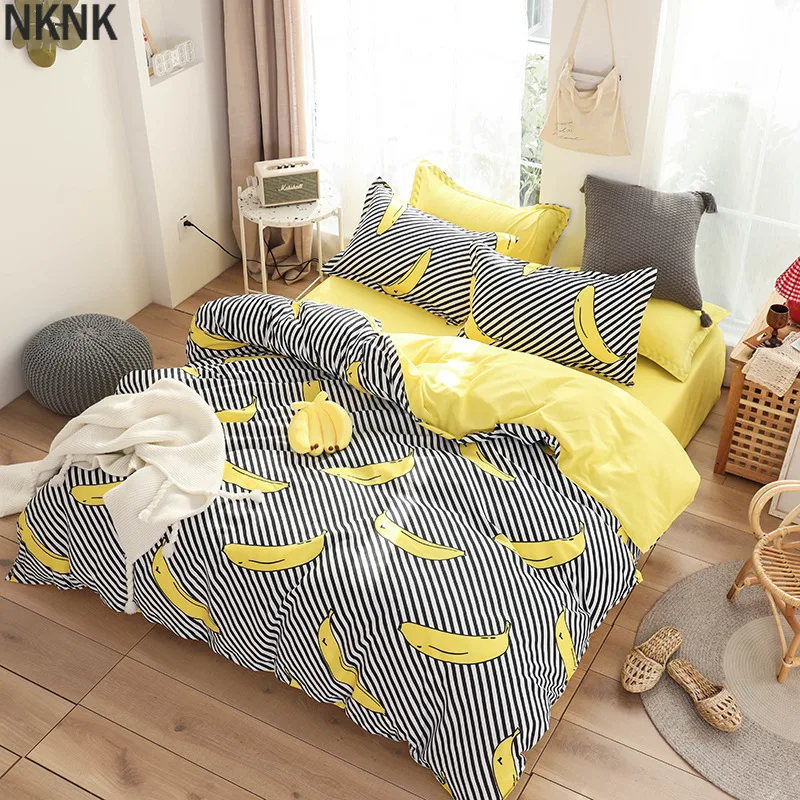 

Cute bed linens peach print Home textile bedding luxury fruit duvet cover set sheet bedclothes 3/4pcs girls gift queen king size