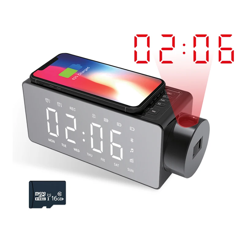 Беспроводное зарядное устройство для телефона Bluetooth зеркальный проекционный