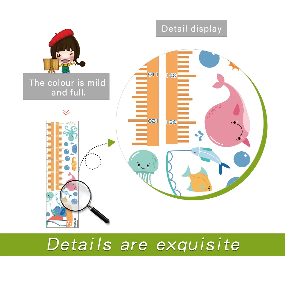 Измеритель высоты Детская Наклейка на стену для спальни детской комнаты