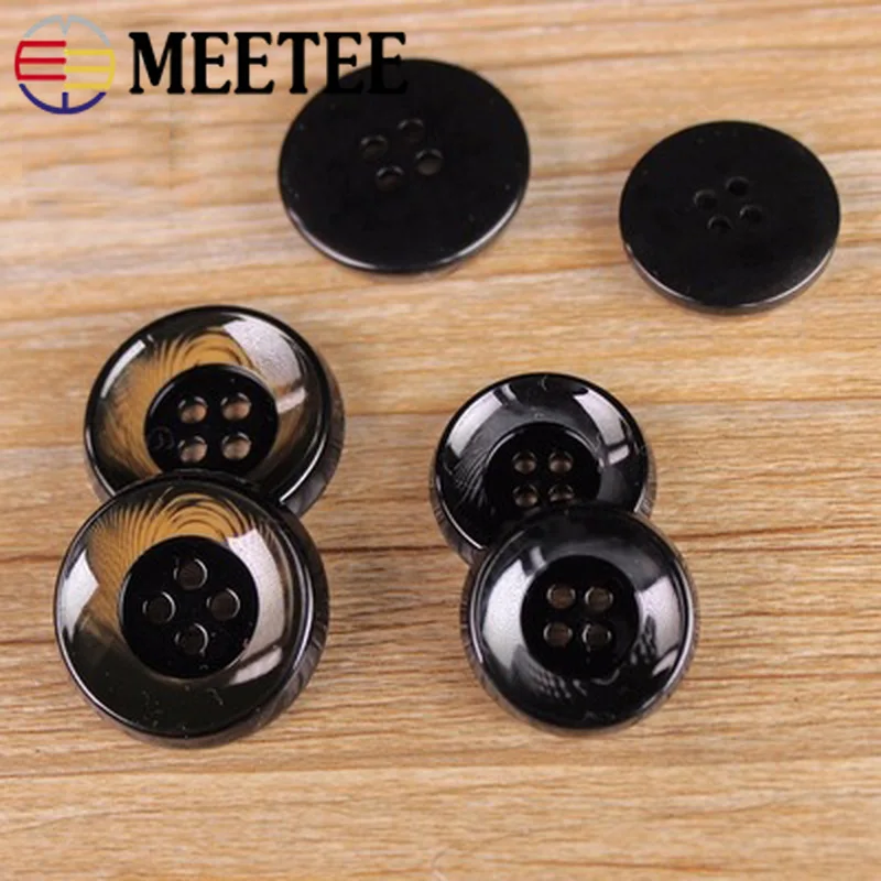 Meetee 20 шт. 25/30 мм пуговицы из смолы с четырьмя отверстиями DIY Ручная работа пальто