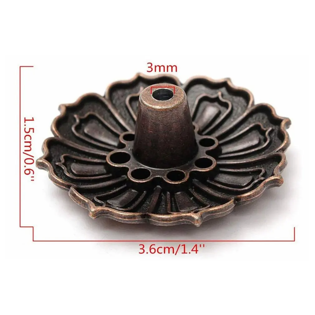 

Alloy Incense Burner Stick Holder Buddhism Lotus Line Incense plate Sandalwood Coil Base Temples Yoga Studios Home Decoration
