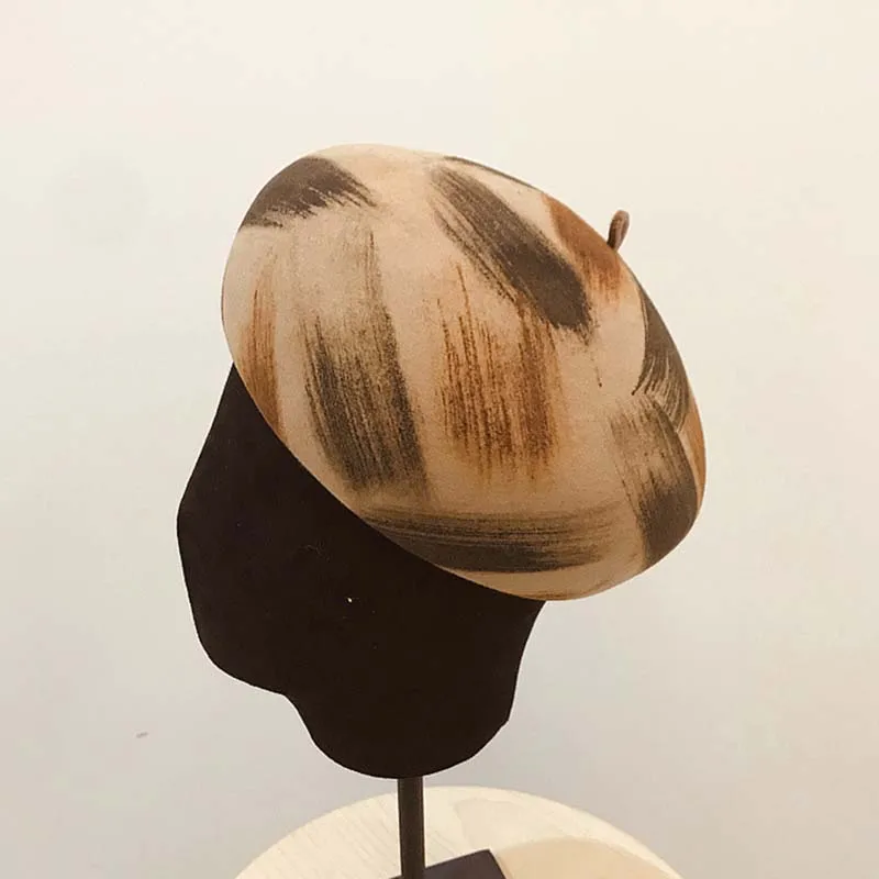 Fibonacci 2019 Новый Одежда высшего качества в стиле граффити шерстяного фетра берет
