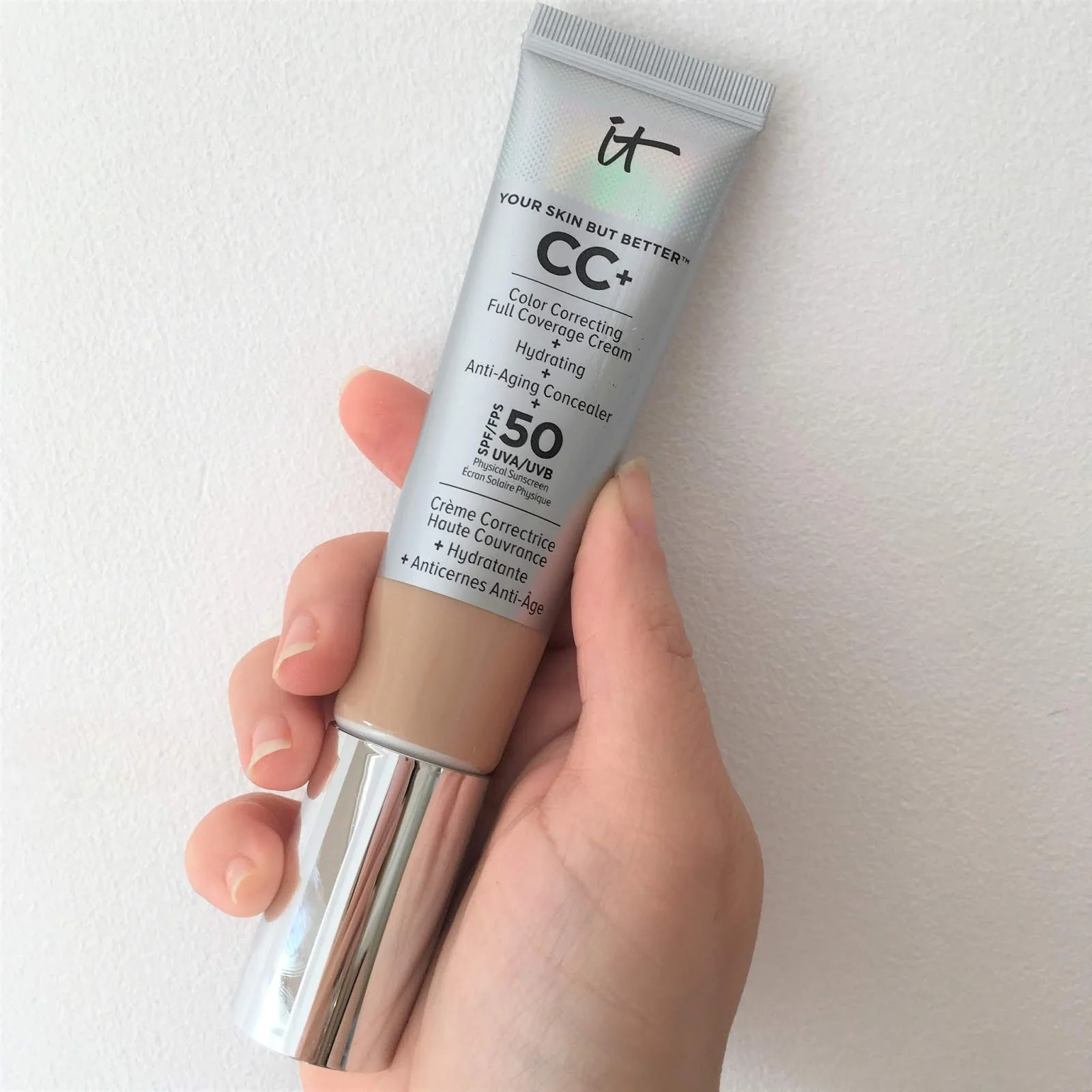 

Face Concealer It Cosmetics CC+ Cream SPF50 Full Cover Medium Light Base Liquid Foundation Makeup Whitening Your Skin But Better