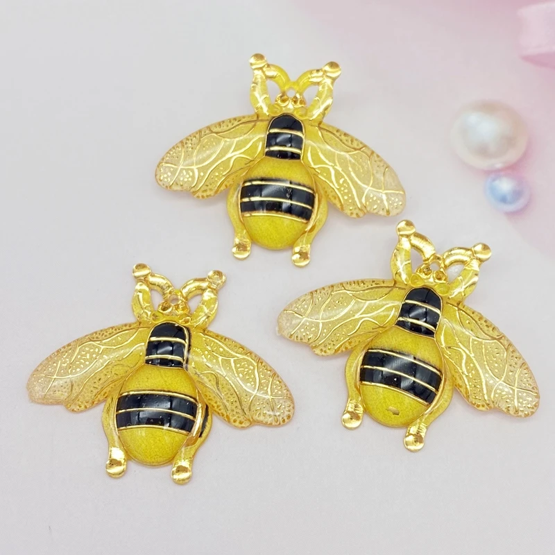 Новинка 10 шт. акриловые бусины в виде пчелы с плоской задней частью скульптура