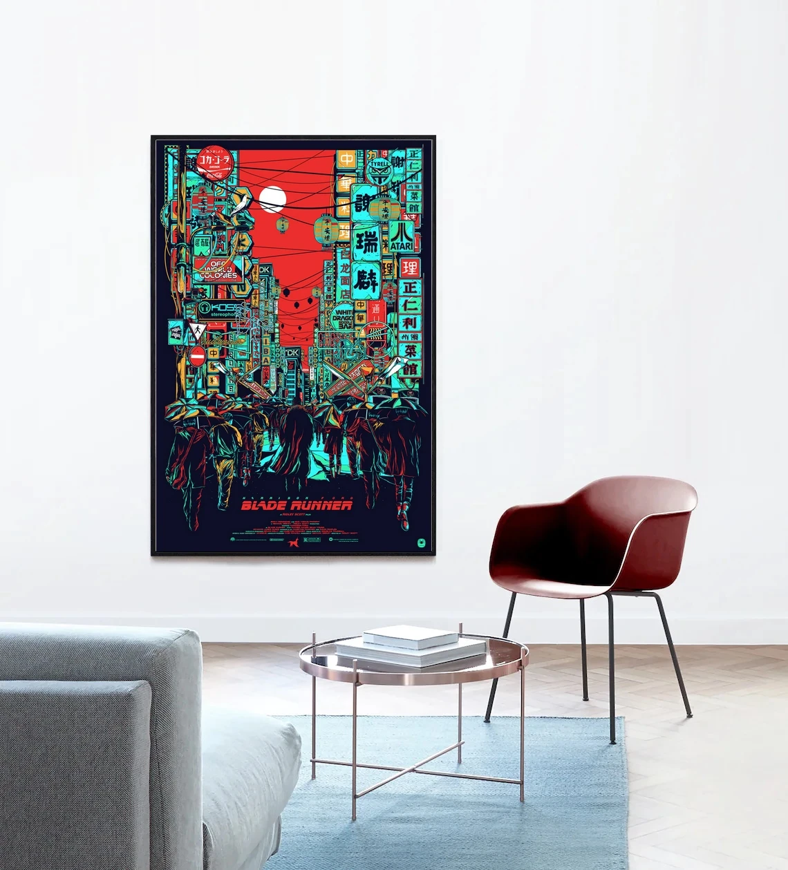 Бегущий постер с изображением лезвия 2049 принтом на холсте художественное