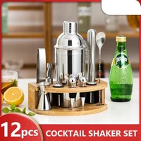 12pcs stainless steel bartending appliance set snow kettle maker utensils set of bar supplies tools cocktail hand shake glasses