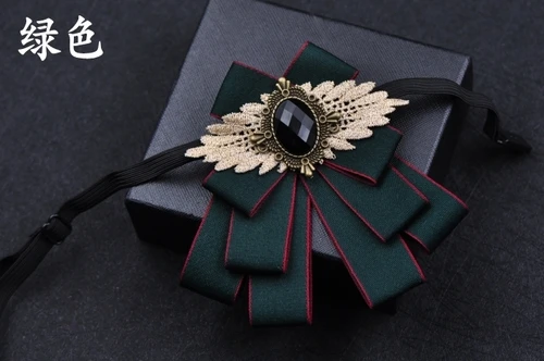 В английском стиле ткань Стразы галстук-бабочка Свадебный жениха Bridesman туфли с украшением-бантом для свадьбы галстуком-бабочкой нагрудный платок подарочный набор для Для мужчин аксессуары - Цвет: Green