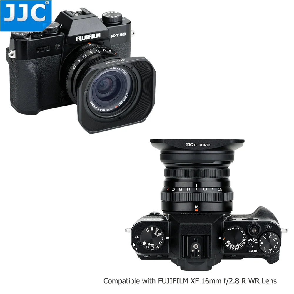 JJC LH-JXF16F28 черная байонетная бленда объектива с крышкой капота может поставить на ф49мм фильтр для FUJIFILM XF 16 мм f/2,8 R WR объектив протектор