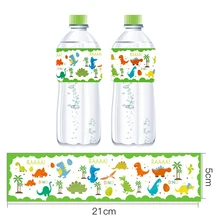 Étiquette bouteille d'eau minérale dinosaure 12 pièces, décor de fête prénatale garçon, autocollant fournitures de fête d'anniversaire