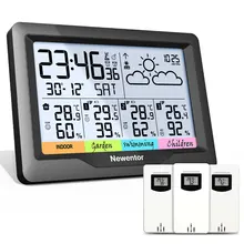 Newentor Q5 Weather Station With 3 Sensors Outdoor Digital Weather Station Wireless Forecast Sensor Hygrometer Humidity Sensors