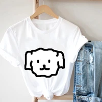 basic simple style design short sleeve t shirt summer a ordinary dog head clothes for women summer funny style womens t shirts