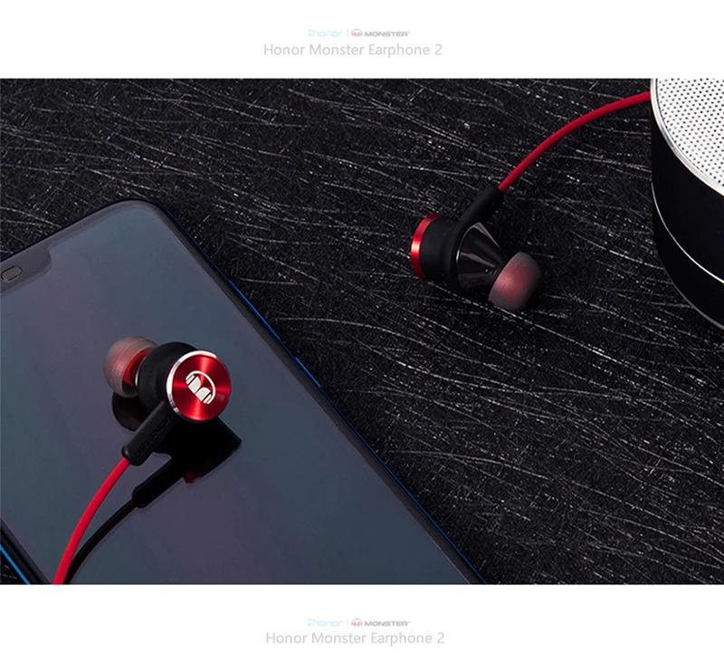 Оригинальные наушники huawei Honor Monster 2 AM17, 3,5 мм, наушники-вкладыши с микрофоном, чистый звук, наушники с проводным управлением, 1,1 м, гарнитура для Android 4,7