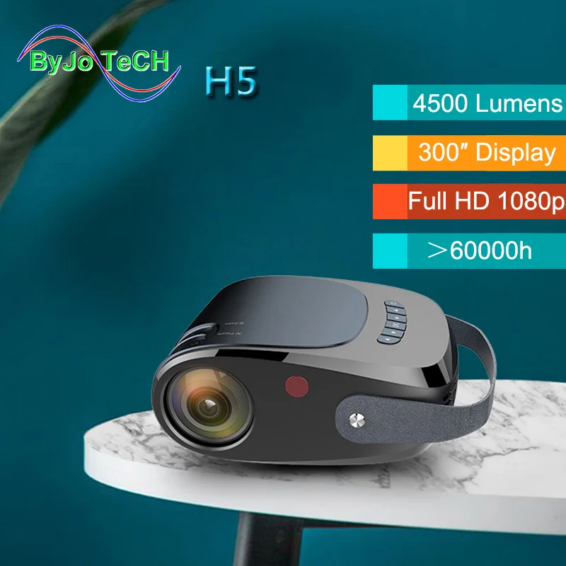 Портативный проектор ByJoTeCH H5 Full HD 1080P Android опциональный видеоплеер поддержка 4K