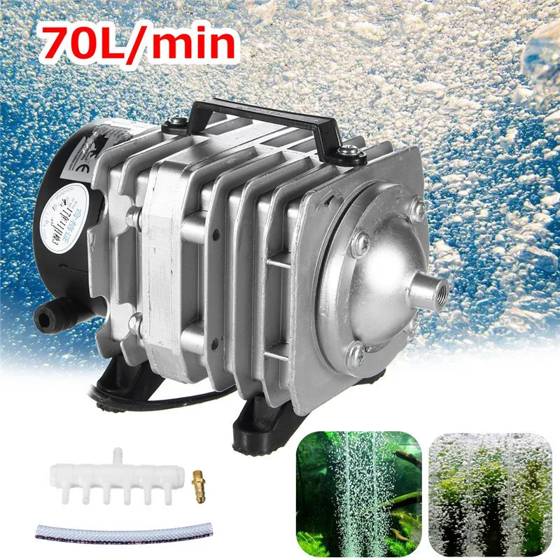 

45W 220V 70L/min Electromagnetic Air Compressor Pump ACO-318 Oxygen Aquarium Fish Pond Compressor Hydroponic Air Aerator Pump