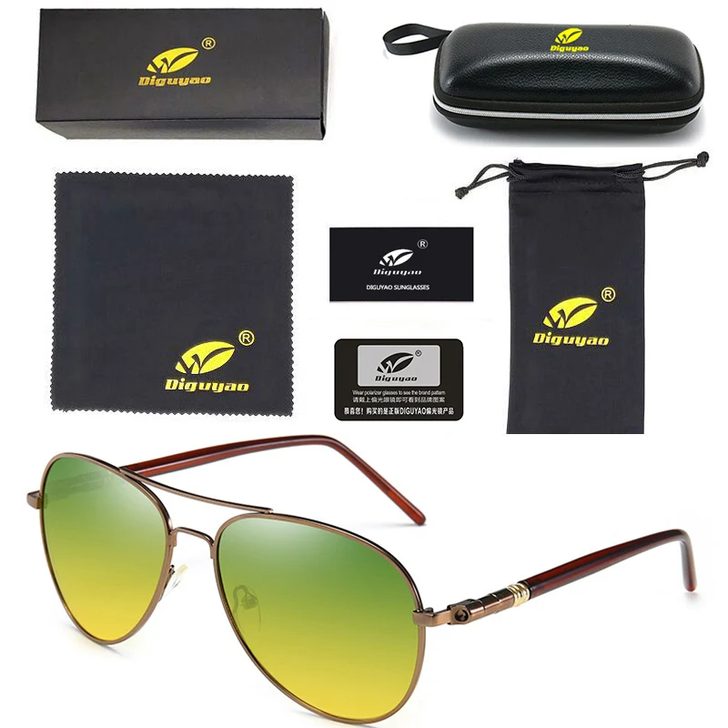 Brown---Day Night Дизайнерские мужские солнцезащитные очки, высокое качество, поляризационные очки хамелеон, женские очки, меняющие цвет, очки для вождения днем и ночью - Цвет линз: Brown---Day Night