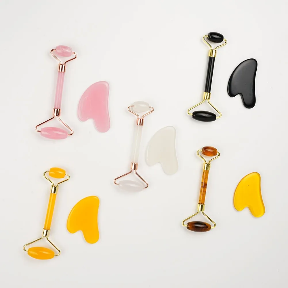 Скребок для лица Kamien Gua Sha ролик массажа 2 шт. | Красота и здоровье