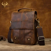 quality leather male casual design shoulder messenger bag cowhide fashion cross body bag 8 tablet tote mochila satchel bag 152