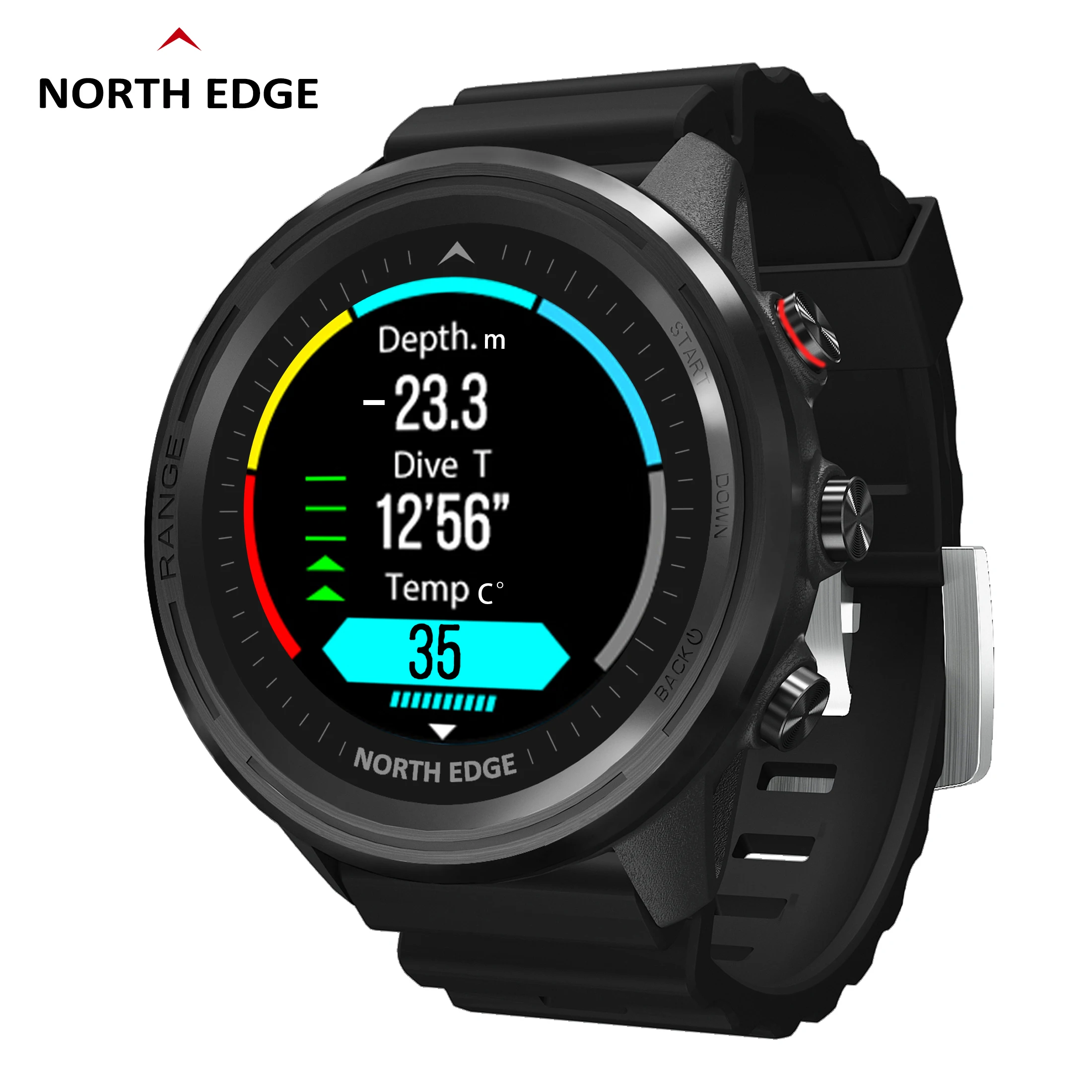 Мужские Смарт часы NORTH EDGE GPS барометр компас водонепроницаемые для погружения 50 м