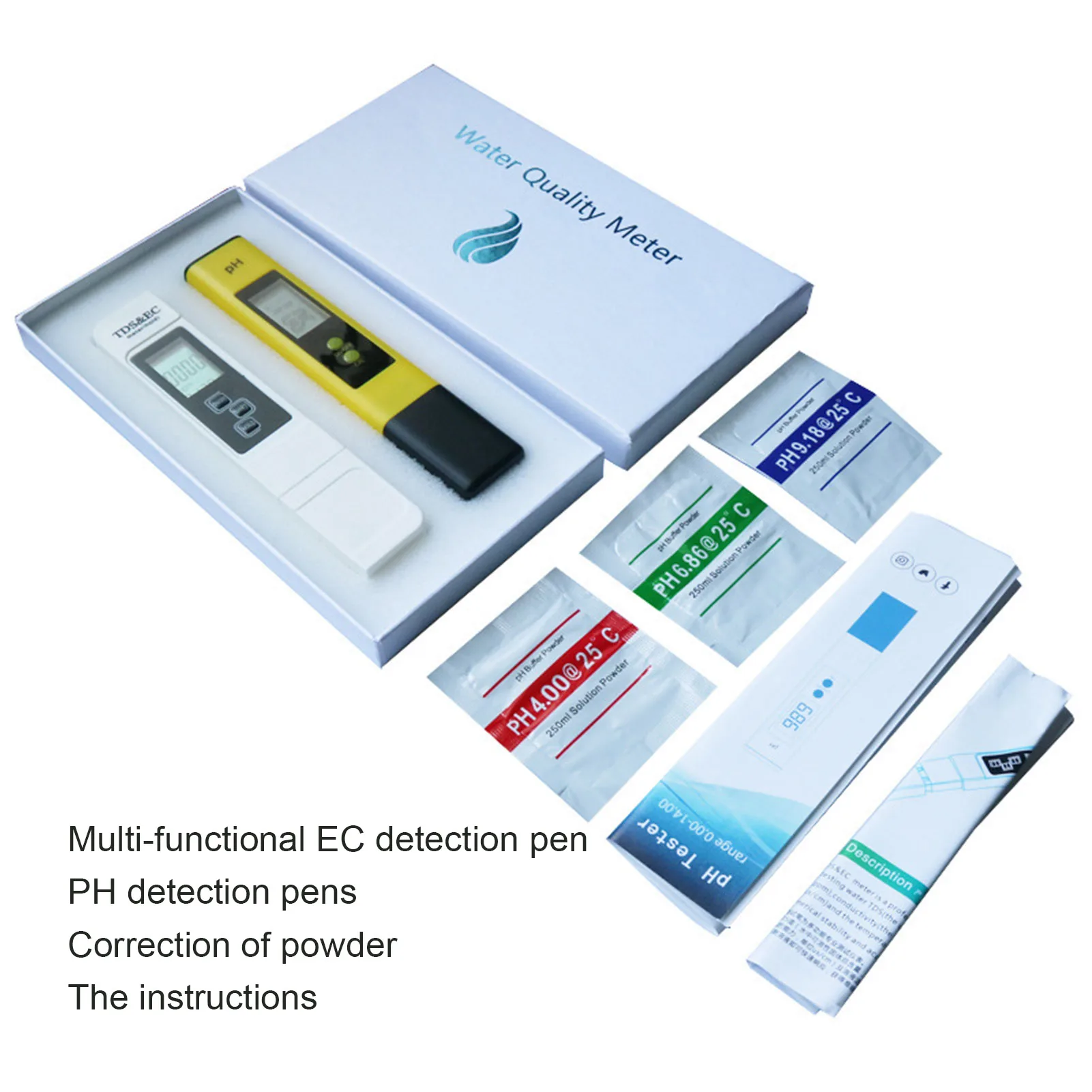 

PH Value Test Prod EC&TDS Conductivity Water Quality Testing Pen PH Acidometer Water Quality Detector