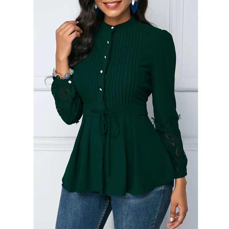 Новые Модные Винтажные элегантные женские рубашки блузки весна осень с длинным