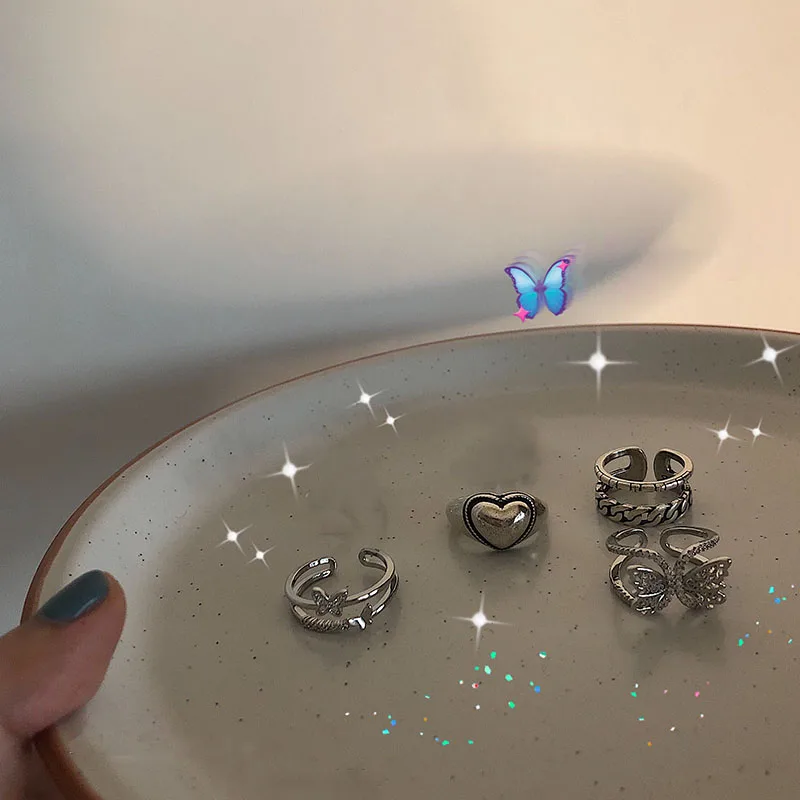 Кольцо AOMU Двухслойное открытое в Корейском стиле женское двухслойная цепочка