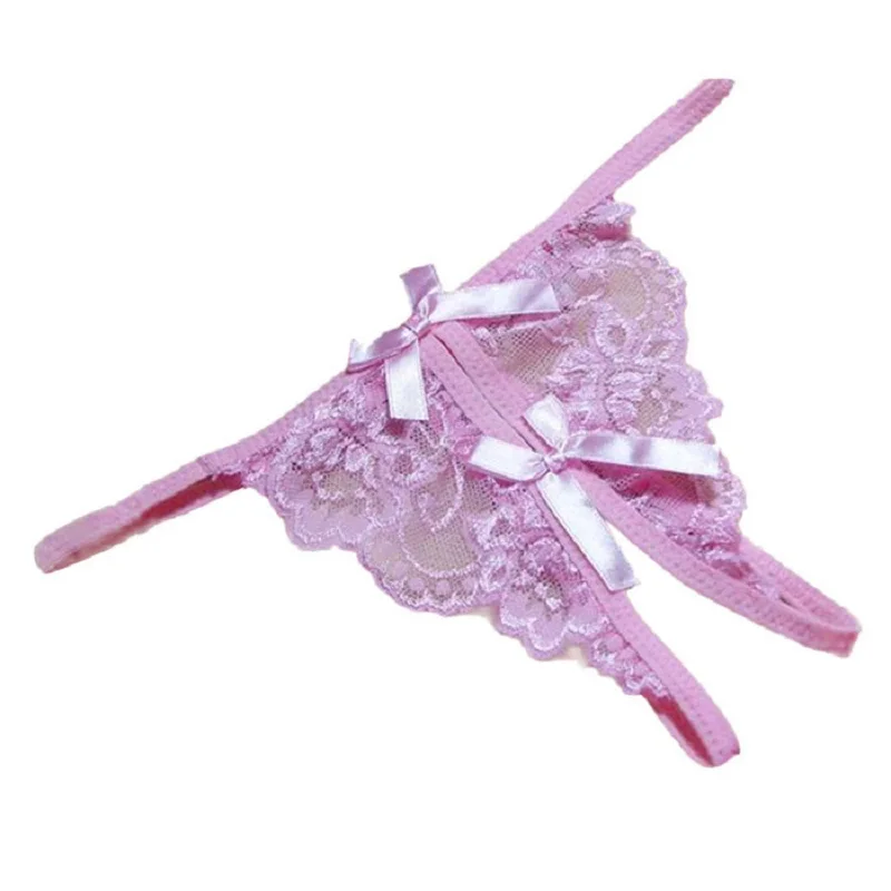 Women G String Open Fork Transparency Thongs Bow Sexy Lingerie Panty Strappy Panties Tanga T-back Seamless | Тематическая одежда и