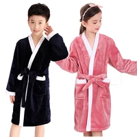 childrens bathrobe fleece kids boys robes winter nightgown toddler sleepwear pajamas girls bath swim baby home clothing 5 14y