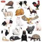 Фигурка дикой фермы Oenux, имитация свиньи, коровы, курицы, лошади, собаки, кошки, птицы, орла, Миниатюрная игрушка для детей